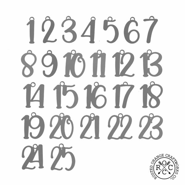 Rusted Orange Craftworks Co. Advent Calendar Numbers for Countdown