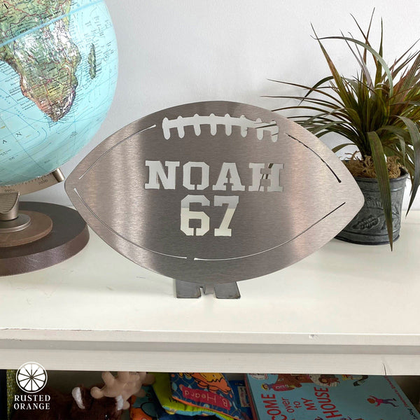 Rusted Orange Craftworks Co. Athletics Custom Standing Sports Balls - 6 Styles - Metal Ball With Name and Player Number