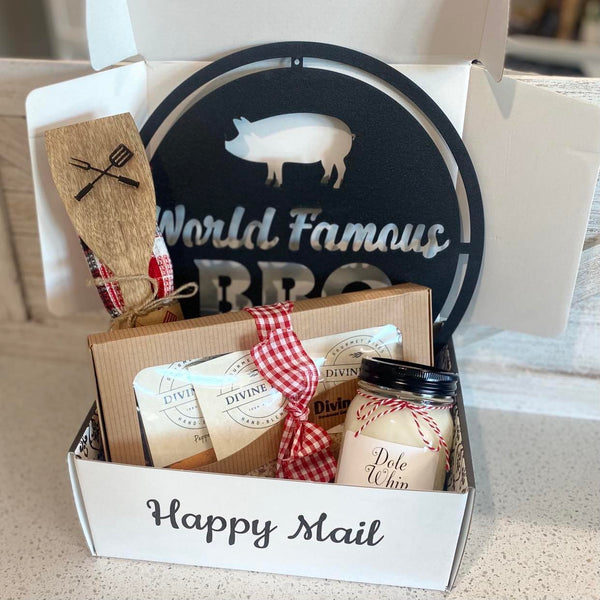 backyard bbq sign in gift box