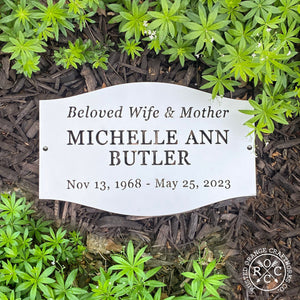 Rusted Orange Craftworks Co. Classic Memorial Plaque - Graveyard Decoration Plaque for Cemetery