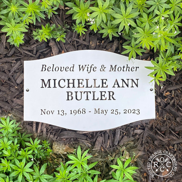 Rusted Orange Craftworks Co. Classic Memorial Plaque - Graveyard Decoration Plaque for Cemetery