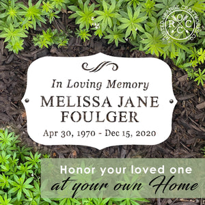 Rusted Orange Craftworks Co. Classic Memorial Plaque - Graveyard Decoration Plaque for Cemetery