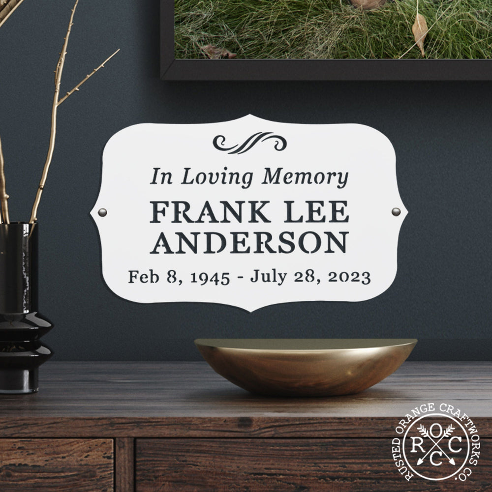 Rusted Orange Craftworks Co. Classic Memorial Plaque - Graveyard Decoration Plaque for Cemetery