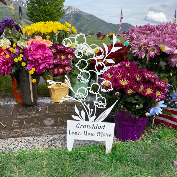 Rusted Orange Craftworks Co. [COL] Flower Bouquet Stake - Metal Cutout Memorial Stake for Loved Ones