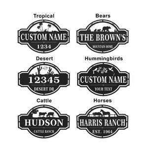 Rusted Orange Craftworks Co. [COL] Home on the Range Oversized Address Plaque - House Number Sign