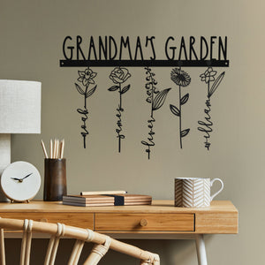 Rusted Orange Craftworks Co. [COL] Our Family Garden - Personalized Birth Month Flowers Family Name Sign Mother's Day Gift