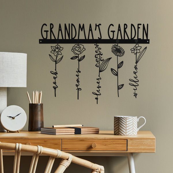 Rusted Orange Craftworks Co. [COL] Our Family Garden - Personalized Birth Month Flowers Family Name Sign Mother's Day Gift