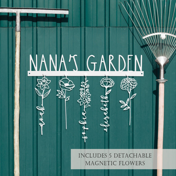 Rusted Orange Craftworks Co. [COL] Our Family Garden - Personalized Birth Month Flowers Family Name Sign Mother's Day Gift