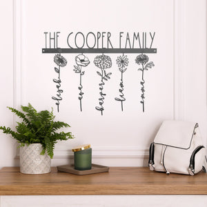Rusted Orange Craftworks Co. [COL] Our Family Garden - Personalized Birth Month Flowers Family Name Sign Mother's Day Gift