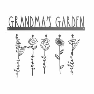 Rusted Orange Craftworks Co. [COL] Our Family Garden - Personalized Birth Month Flowers Family Name Sign Mother's Day Gift