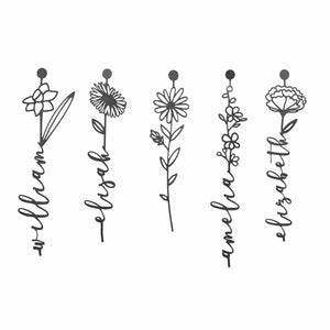 Rusted Orange Craftworks Co. [COL] Our Family Garden - Personalized Birth Month Flowers Family Name Sign Mother's Day Gift