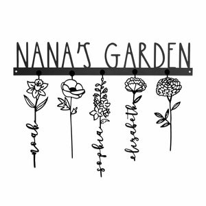 Rusted Orange Craftworks Co. [COL] Our Family Garden - Personalized Birth Month Flowers Family Name Sign Mother's Day Gift
