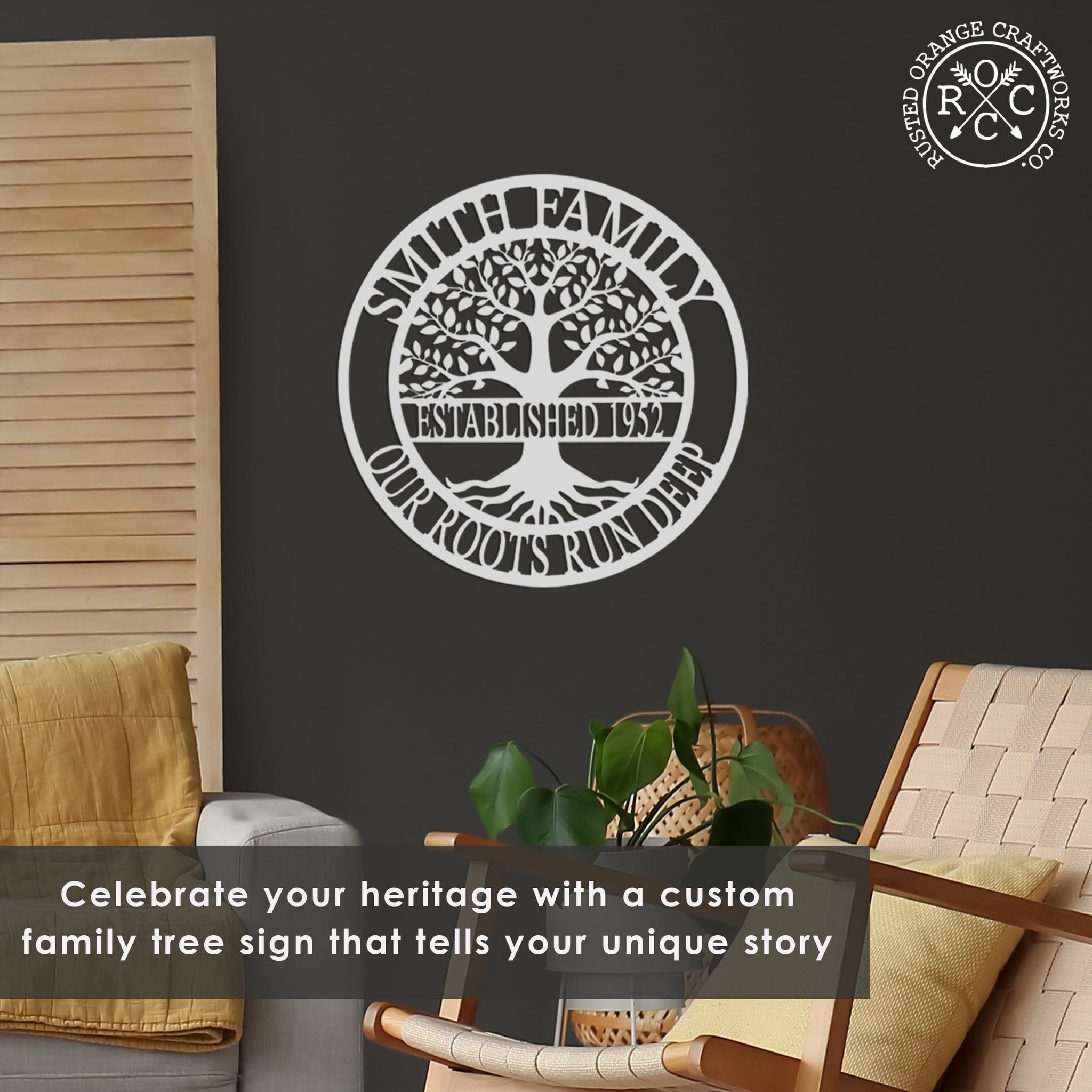 Established Family Tree Name Sign - Family Tree Wall Decor Last Name S