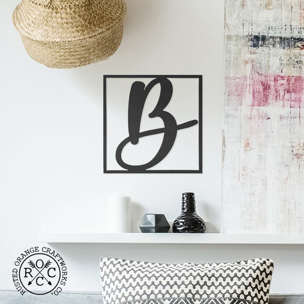 Rusted Orange Craftworks Co. Decor 10" Modern Single Letter Monogram - 2 Styles - Custom Monogram Metal Wall Decor