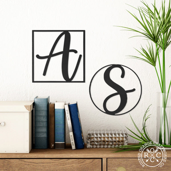 Rusted Orange Craftworks Co. Decor 10" Modern Single Letter Monogram - 2 Styles - Custom Monogram Metal Wall Decor