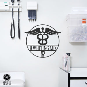 Rusted Orange Craftworks Co. Decor Everyday Heroes Signs - Firefighter, EMT, Doctors or Medical Office Name Plates For Wall or Tabletop