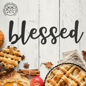 Rusted Orange Craftworks Co. Decor Farmhouse Thanksgiving Wall Words - Home Wall Decor for Bedroom