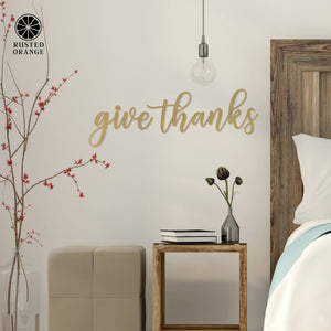Rusted Orange Craftworks Co. Decor Farmhouse Thanksgiving Wall Words - Home Wall Decor for Bedroom