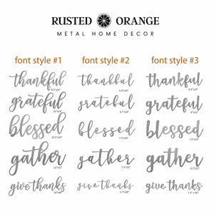 Rusted Orange Craftworks Co. Decor Farmhouse Thanksgiving Wall Words - Home Wall Decor for Bedroom