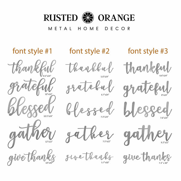 Rusted Orange Craftworks Co. Decor Farmhouse Thanksgiving Wall Words - Home Wall Decor for Bedroom
