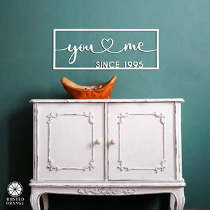 Rusted Orange Craftworks Co. Decor So Happy Together Personalized Name Sign - You And Me sign for bedroom or wedding