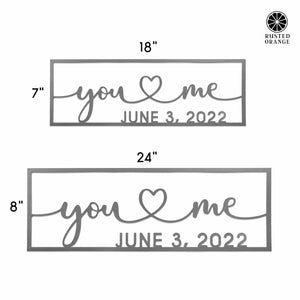 Rusted Orange Craftworks Co. Decor So Happy Together Personalized Name Sign - You And Me sign for bedroom or wedding