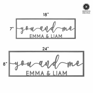 Rusted Orange Craftworks Co. Decor So Happy Together Personalized Name Sign - You And Me sign for bedroom or wedding