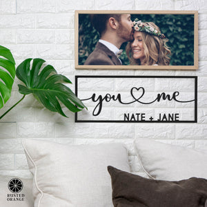 Rusted Orange Craftworks Co. Decor So Happy Together Personalized Name Sign - You And Me sign for bedroom or wedding