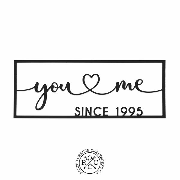 Rusted Orange Craftworks Co. Decor So Happy Together Personalized Name Sign - You And Me sign for bedroom or wedding
