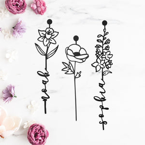 Rusted Orange Craftworks Co. Decor Steals - Birth Month Flowers - 3 pack - Family Name Sign Mother's Day Gift