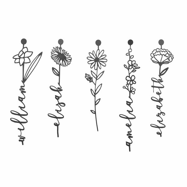 Rusted Orange Craftworks Co. Decor Steals - Birth Month Flowers - 3 pack - Family Name Sign Mother's Day Gift