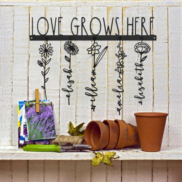 Rusted Orange Craftworks Co. Decor Steals - Our Family Garden - Personalized Birth Month Flowers Family Name Sign Mother's Day Gift