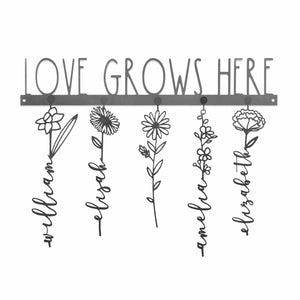 Rusted Orange Craftworks Co. Decor Steals - Our Family Garden - Personalized Birth Month Flowers Family Name Sign Mother's Day Gift