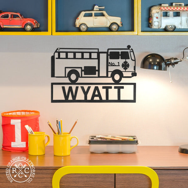 Rusted Orange Craftworks Co. Decor Work Truck Signs - 3 Styles - Monster Truck Room Decor for Boys and Girls