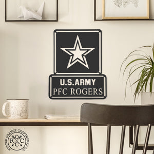 Rusted Orange Craftworks Co. Decorative Plaques Military Personalized Plaque - Custom Armed Forces Veterans Day Decor