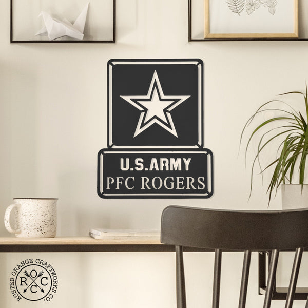 Rusted Orange Craftworks Co. Decorative Plaques Military Personalized Plaque - Custom Armed Forces Veterans Day Decor