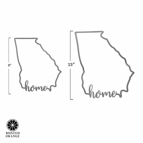 Rusted Orange Craftworks Co. Decorative Plaques State Home Silhouette Sign - 2 sizes - Map of the United States America Decorations for Home