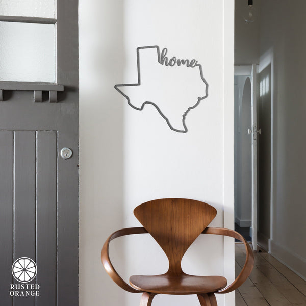 Rusted Orange Craftworks Co. Decorative Plaques State Home Silhouette Sign - 2 sizes - Map of the United States America Decorations for Home