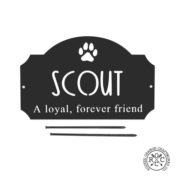 Rusted Orange Craftworks Co. Dog Supplies Pet Grave Marker - Flat Lay - Personalized Pet Memorial Plaques