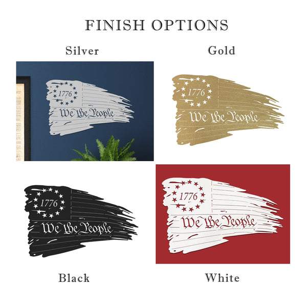 Rusted Orange Craftworks Co. fall decor [COL] American Flag Distressed - Tattered American Flag Wall Art