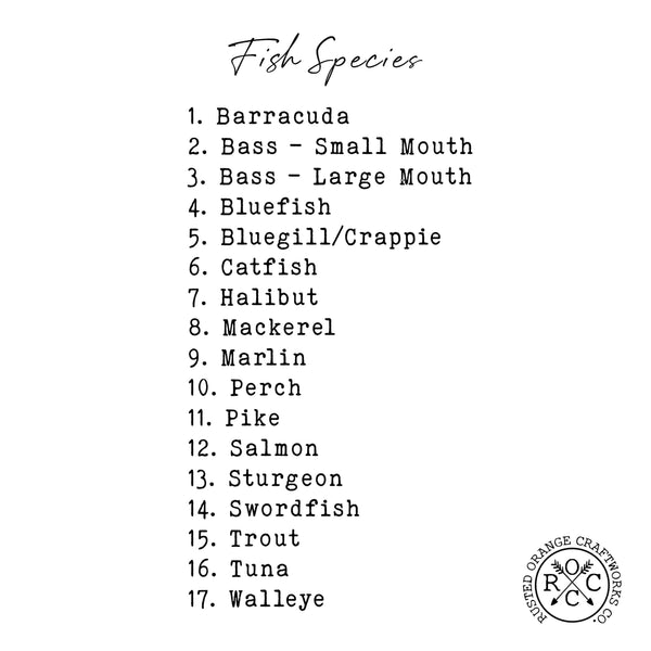 Rusted Orange Craftworks Co. Fish with Name - 3 pack - Fishing Father's Day, Dad, Grandpa Gift