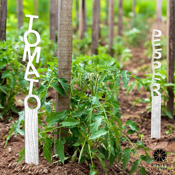 Rusted Orange Craftworks Co. Gardening Accessories Spell it Out Personalized Metal Garden Plant Markers - 80 Plant Varieties