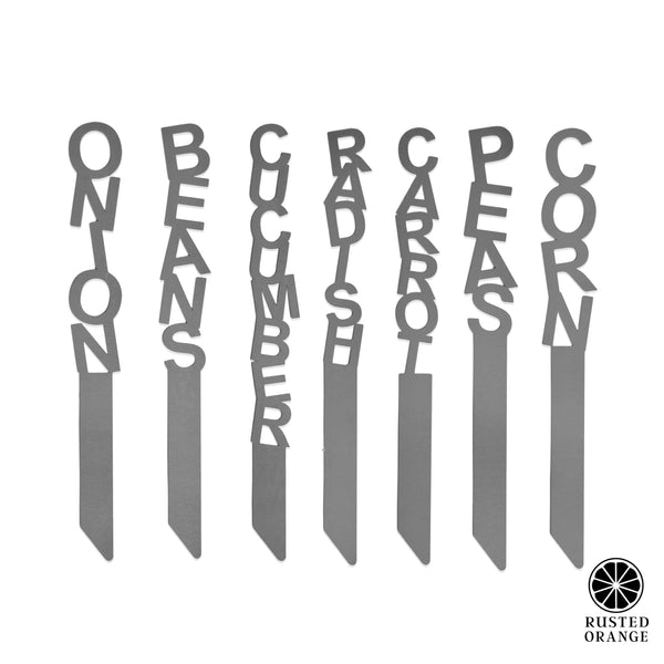Rusted Orange Craftworks Co. Gardening Accessories Spell it Out Personalized Metal Garden Plant Markers - 80 Plant Varieties