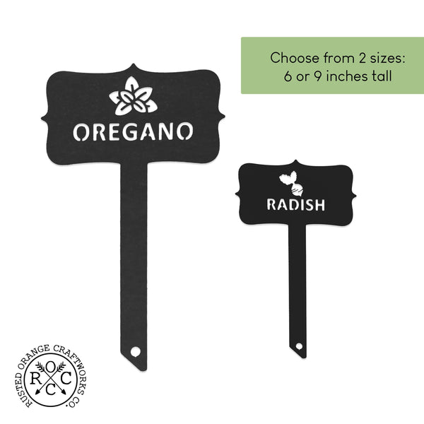 Rusted Orange Craftworks Co. Gardening Accessories Variety Plant Garden Marker – Custom 5-Pack Metal Plant Stakes
