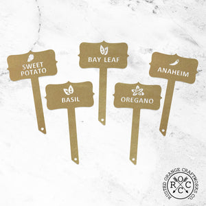 Rusted Orange Craftworks Co. Gardening Accessories Variety Plant Garden Marker – Custom 5-Pack Metal Plant Stakes