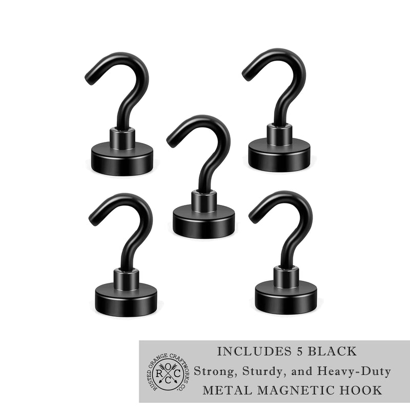5 Black hooks for holding tools