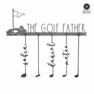 Rusted Orange Craftworks Co. Hole in One Personalized Family Names Golf Sign - Golf Papa Signs Wall Decor