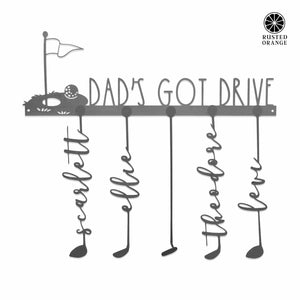 Rusted Orange Craftworks Co. Hole in One Personalized Family Names Golf Sign - Golf Papa Signs Wall Decor