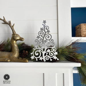 Rusted Orange Craftworks Co. Holiday Ornament Displays & Stands 15" Metal Stand-Up Trees (2 Styles) - Metal Christmas Tree Cutout Holiday Decor