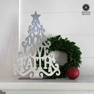 Rusted Orange Craftworks Co. Holiday Ornament Displays & Stands 15" Metal Stand-Up Trees (2 Styles) - Metal Christmas Tree Cutout Holiday Decor